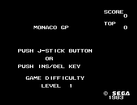 Monaco GP Title Screen